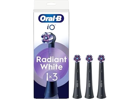 Oral-B iO Series Radiant White Tandborsthuvuden, Svart, 3 st, Original Runda Borsthuvuden, Vinklade - Amazon Deal & Rabatt