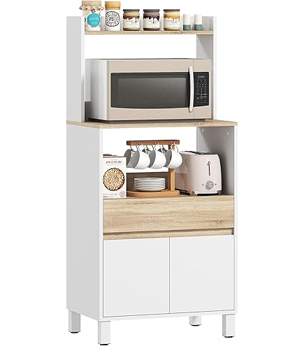 IDMARKET Buffet de cuisine 120 CM CINA 6 portes tiroir façon hêtre et