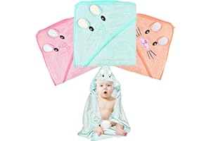 cozczyeqco 3Pcs Cape De Bain Bébé Serviette de Bain Bebe Serviette de Bain Bebe,Sortie de Bain Bebe,80 x 80cm Peluche De Corail De Haute Qualité, Cape De Bain 0-5 Ans-Vert (E)