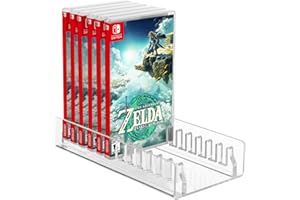 CaSZLUTION Acryl-Spiel-Organizer, Ständer, kompatibel mit Nintendo Switch, Spielkartenetui, verbesserter Schalter-Spiel-Display-Halter, passend für bis zu 12 Spiele, transparent