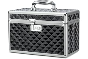 HEWEI WORKS Boîte de stockage de médicaments verrouillable, boîte de premiers secours vide, boîte de sécurité, boîte verrouillable multi-usages pour la maison et les activités extérieures (Black, Large)