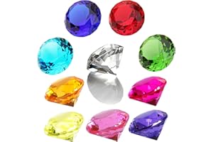 Kettion 10 stück 4cm Große Diamant Acryl Edelstein, Piraten-Schatzsuche Ostereier-Füller TauchlehrerGefälligkeiten der Partei, Geschenk zu Geburtstags/Weihnachts/Osterpreisen