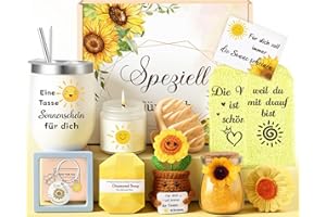 Giftota Geschenke für Frauen, 11-tlg. Sonnenblumen Geschenkidee für Frauen, Inspirierende Geschenk Freundin Geburtstag Valentinstag Muttertag Weihnachtstag Geschenk für Mama, Schwester, Beste Freundin
