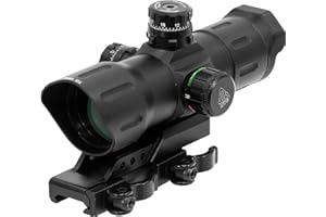 UTG Taktisches Leuchtpunktvisier 6 Zoll ITA CQB T-dot Sight mit Offset QD Montage, Rot/Grün, SCP-TDTDQ