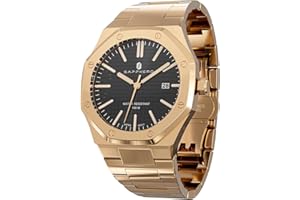 SAPPHERO Reloj para Hombre, Cronógrafo 100M Impermeable Reloj de Cuarzo Reloj de Negocios Informal de Moda Regalo Elegante para Hombres