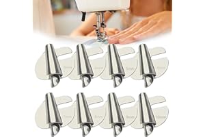 JVHLOV 8 Pieces Rolled Hem Foot, Universal Sewing Machine Feet, 8 Sizes Stainless Steel Sewing Tool Rolled Hem Foot, Magnetic Seam Guide for Sewing Machine