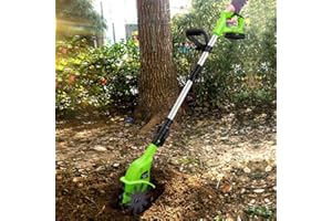 GEJLELDS Motozappa per Orto Elettrozappa Batteria Litio 20V 4000 mAh Zappatrice Zappa a Motore Elettrica 2 Lame da 15cm Larghezza Lavoro 10cm velocità 250RPM Manico Ergonomico Coltivazione Giardino