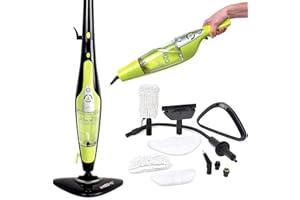 H2O HD 5-in-1 Steam Mop & Handheld Steam Cleaner – Carpet Cleaner, Clothes Steamer, Grout & Window Tools, Chemical-Free, Lightweight & Compact, 1500W, 450ml Tank, Variable Settings