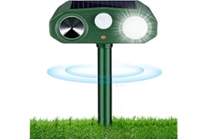 PEHTIY Repulsif Chat Solaire, Répulsif Chat Ultrason 3 Modes, Solaire et USB Répulsif Animaux, Imperméable IP54 Repulsif Chat Exterieur pour Anti Chats Chiens Souris Ratons Animaux de Jardin