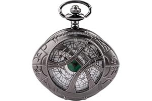 Tiong Doctor Strange - Reloj de bolsillo para hombre, diseño único de ojo de Agamotto, caja redonda, calada, diseño de grabado de pupila, relojes de bolsillo para niño
