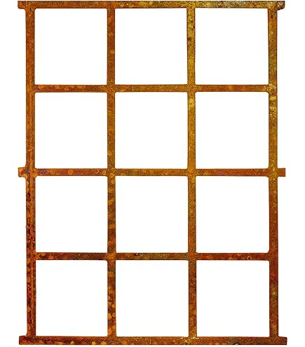 Antique Grey Iron Window Frame 68 X 49 Cm - View #7