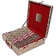 Kuber Industries Wooden Four Rod Bangle Storage Box with Lock System (Gold) - Standard
