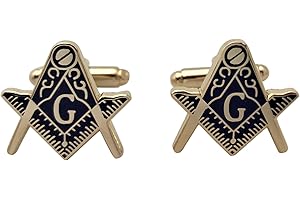 Harrington Marley Paire de boutons de manchette maçonniques G - Boussole - Idée cadeau - Pour costume maçon, franc-maçon