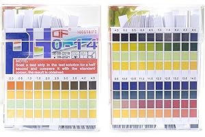 WLVINSON 100 tiras reactivas de PH, tiras de prueba de orina, tiras de prueba de PH, papel PH, base ácida de cuatro colores, rango de medición (PH 0-14), tiras de prueba de bases ácidas para el hogar, acuarios