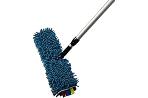 CrazyGadget® Heavy Duty Double Sided Extendable Microfibre Mop and Sweeper for Dry, Laminate or Wooden Floors