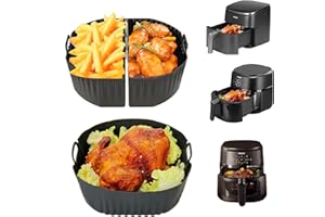 HLTFBWXD 3 Stück Silikonform für Heißluftfritteuse,Airfryer Silikonform Heißluftfritteuse Zubehör für Cosori TurboBlaze 5.5L/6.0L/6.2L,23CM Air Fryer Silikon Einsatz für Philips 2000 6.2L NA230,Russel Hobbs 8L