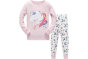 Colobe Fille Ensembles de Pyjama Licorne Sirène Enfants Coton Mignonne Longues Rose Noël 2 Pièces Vêtements de Nuit 1-12 Ans
