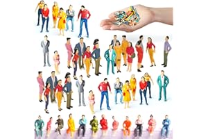 UJBVCX 50 Stück Modell Figuren Verschieden Posen Sitzende und Stehende Figuren Passanten für Miniatur Szenen Puppenhaus Eisenbahn Maßstab 1: 50