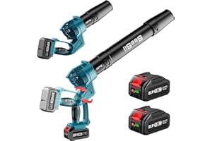 SEESII Soffiatore Elettrico Senza Filo con 2 Batterie 4.0Ah e Caricatore, 5 Velocità, Leggero e Potente per Giardino, Prato, Cortile, Pulizia Foglie