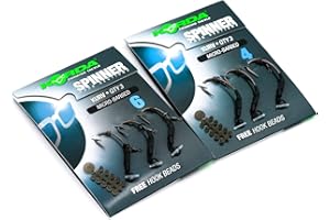 Korda Secciones de Gancho Giratorio Krank o Kurv con púas o sin rebaba, Paquetes de 3