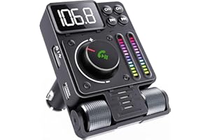 GizmoVine Nadajnik samochodowy Bluetooth 5.3 FM, adapter radia z PD 30 W i USB 12 W, telefon do Mani Libere, odtwarzacz MP3 zapalniczka, uchwyt USB, 64 GB, Accenti i Bassi