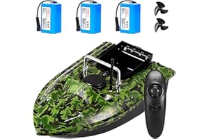 IELSH Barco de Cebo de Pesca Teledirigidos Barcos Cebador Inteligente, Barco Cebador Carpfishing para Lagos, Ríos y Piscinas, Crucero de Velocidad Fija de 500M, Batería de 5200/12000 MAh