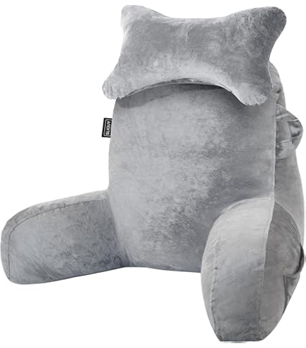 Klear Vu Shaggy Rückenstützkissen – 76x53 Cm, Lila – Für Bett, Sofa & Boden, Mit Griff