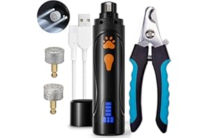 YABIFE Krallenschleifer für Hunde, Elektrischer Hundekrallenschneider, Superleise Hundekrallenfeile, Tierkrallenschleifer für kleine große Hunde Katzen Krallenpflege & Grooming, 2 Geschwindigkeiten