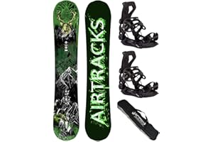 AIRTRACKS Snowboard Set/Pack/Planche Forest King Carbon Wide Hybrid Rocker + Fixations Star ou Master + SB Sac / 153 156 160 cm