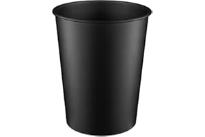 Monarch Abode 10128 Metal Wastebasket Trash Can for Home Office Bedroom, Decorative Wastebasket, Modern Bathroom Decor, Durable, Black