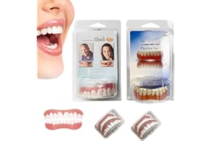 NADIAEN Denture Reliner Kit,3 Set Soft Denture Reline Kit,dentures, Denture Reliner Kit Snap On Soft Denture Reliner Kit for Upper and Lower Denture Soft Reline Kit for Dentures Adjustable Snap-On Dentures