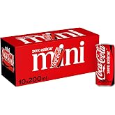 Coca-Cola Zero Sugar Cola Soda Pack 10 Mini 200 ml | Low Calorie Sugar Free Cola Drink Great for Home, Parties and Gatherings