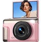 Compact 4K Digital Photo Camera: 64MP Digital Camera with Flip180&deg; Flip-Screen 3" Vlogging Photo Cameras with 16X Zoom for Ch