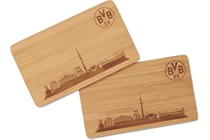 Borussia Dortmund Unisex - Adult Breakfast Boards Wooden Set of 2 Boards, Wood-Coloured, One Size