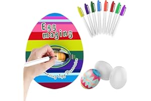 HIGOYXP Decoratore di Uova di Pasqua, Set per la decorazione delle uova di Pasqua, Macchina per Decorare Uova con Spinner, 8 Colori, 3 Uova, pittura dell'uovo di Pasqua per adulti Bambini Ragazze(verde)