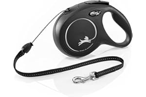 FLEXI Final Touch New Classic Laisse avec Cordon pour Chien Noir 8 m Taille M