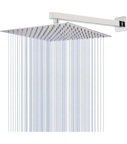 Set Doccia Cromato Con Soffione Rettangolare 30x20 E Kit Doccino - Ideale Per Il Tuo Bagno - 5