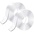 D-fix 2Pcs Double Sided Nano Adhesive Tape, Washable Traceless Nano Gel Tape, Stick To Glass, Metal, Kitchen Cellphone,Pads Or Tile Nano Tape Grip Tape Transparent
