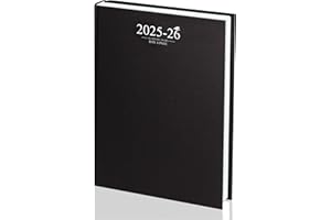 G4GADGET Academic Diary 2025-2026 A4 Day-A-Page School Planner for Students and Teachers Diary with Case Binding (Black Cover)