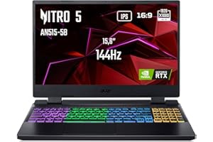 Acer Nitro 5 AN515-58-992L Ordinateur Portable Gaming 15,6'' Full HD IPS 144 Hz, PC Portable Gamer (Intel Core i9-12900H, NVIDIA GeForce RTX 4060, RAM 16 Go, 1024 Go SSD) - PC Gaming Noir