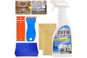 Tiepetly Oven Cleaner Heavy Duty 500ml, Complete Oven Cleaner Kit with Non-Scratch Scraper, Cloth, Easy Deep Clean for Racks, Grills, BBQ, Air Fryers, Kitchens, Outdoor and Vehicles