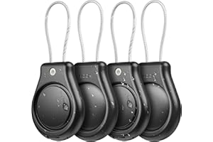INESORE 4 Pack IPX8 Waterproof Holder for AirTag, Lock Case with Wire Cable fot Air Tag, Ultra Durable Anti-Lost Lock Compatible with Apple AirTags, Keychain for Luggage