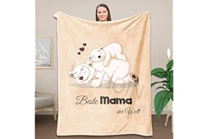 LDFHOIN Lustige Faultier Decke Geschenk für Mama, Kuscheldecke Flauschig An Meine Mama, Super Weich Warme Personalisierte Deutsch Decke Beste Geburtstag, Weihnachten Geschenke Wohndecke
