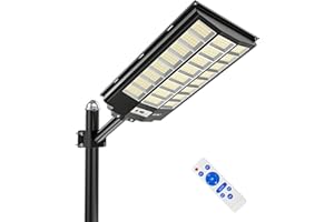 JAYNLT Y-3800W Farolas Solares Exterior, 6500K Farola Energía Solar con Sensor de Movimiento, IP67 Impermeable Foco Exterior y Control Remoto, Luz solar potente para Garage, Patio, Jardín