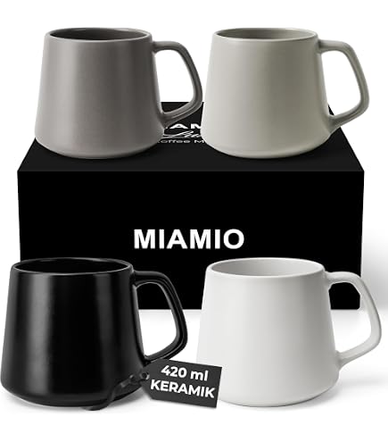 MIJOMA 4er Set Porzellan-Kaffeetassen Mit Skelett-Design – Stapelbar, 200 Ml Fassungsvermögen, Spülmaschinenfest