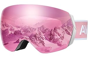 AVAWAY Maschera da Sci Premium Unisex 100% Protezione UV400 Occhiali da Sci OTG Antiappannamento per Donne Uomo Ragazzi e Ragazze