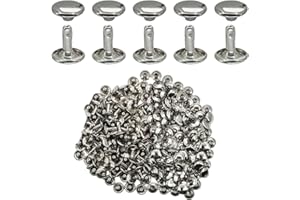 F Season 100 remaches huecos, 10 x 10 mm, vástago doble, remaches redondos, remaches decorativos de metal para bricolaje