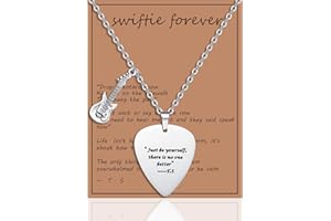 AFEION Taylor Merch Halskette, Taylor Quotes Guitar Pick Halskette Geschenke für Fans, Teenager, Mädchen, Taylor Lover