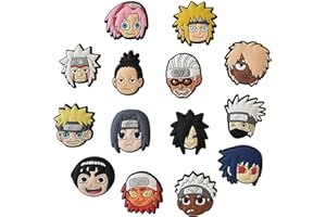 28 Pezzi Naruto Ciondoli per Scarpe wopin-Scarpe PVC Ciondoli per Scarpe per Bomboniere per Decorazione di Braccialetti con Cinturino per Scarpe Wristband del partito dei capretti regali di compleanno