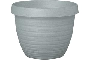 Scheurich Country Star, Pflanzgefäß aus Kunststoff, Granite Grey, 25 cm Durchmesser, 18,6 cm hoch, 5 l Vol.